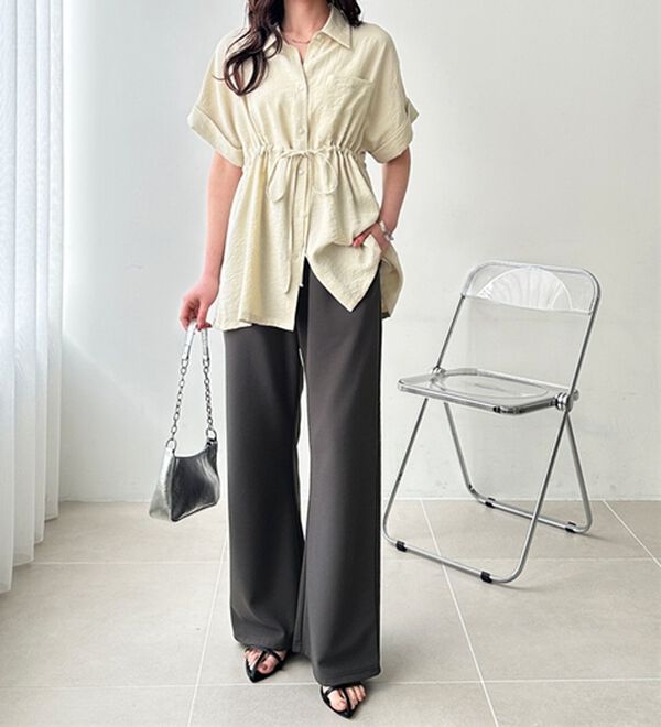 GeeRA（ジーラ）の「美脚見えカーブフレアパンツ（フルレングスパンツ）」｜詳細画像