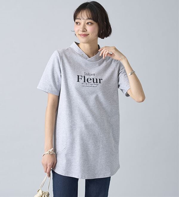 BELLUNA（ベルーナ）の「綿１００％裏毛素材ロゴチュニック（チュニック）」｜詳細画像