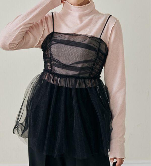 RANAN（ラナン）の「前後２ＷＡＹ！メロウ使いニットソーフリルプルオーバー（カットソー）」｜詳細画像