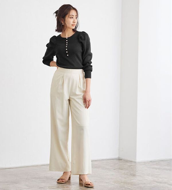 Pierrot（ピエロ）の「ボリュームスリーブリブニット（ニット・セーター）」｜詳細画像