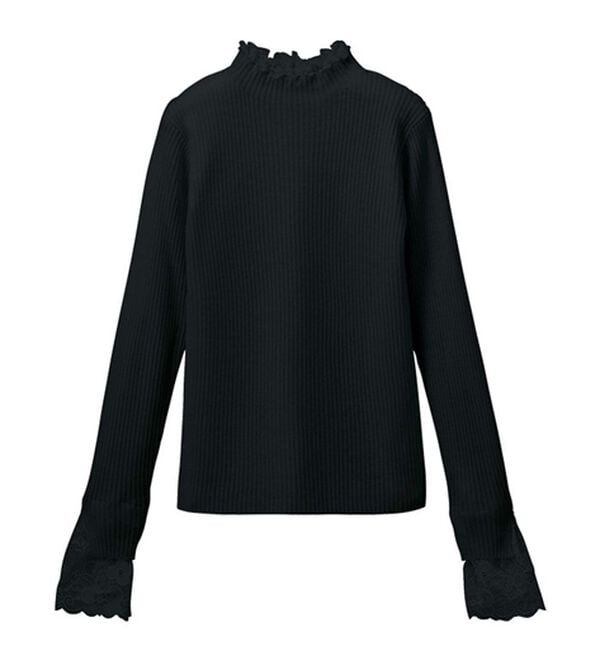 GeeRA（ジーラ）の「大人可愛い！レースが上品なハイネックニット（ニット・セーター）」｜詳細画像