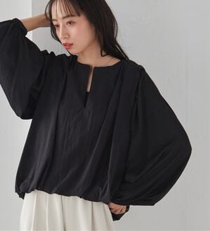 RANAN（ラナン）の「2WAYギャザーバルーンブラウス（ブラウス）」｜ブラック