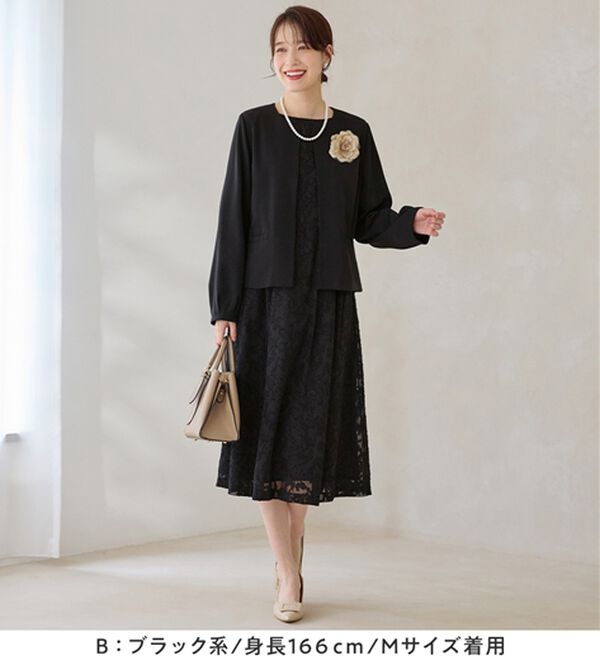 Viola e Viola（ヴィオラ エ ヴィオラ）の「【２点セット】選べる！華やかワンピースアンサンブルスーツ（ワンピースセットスーツ）」｜詳細画像