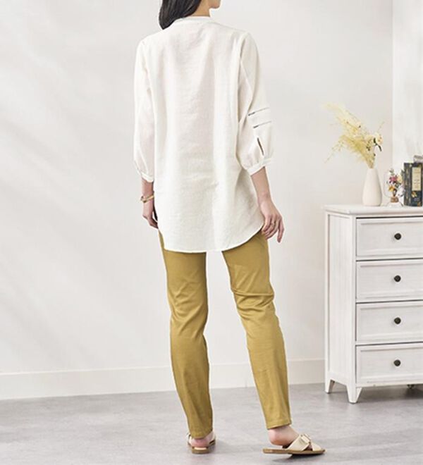 BELLUNA（ベルーナ）の「機能付リネン混ピンタック使いシャツチュニック（チュニック）」｜詳細画像