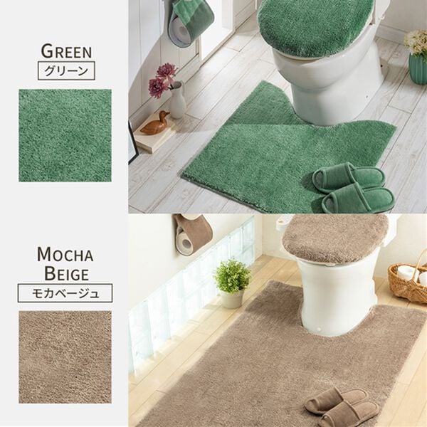 iellio（イエリオ）の「ふわふわマイクロ素材のトイレマット＜抗菌防臭・ロングマット・耳長マット・フタカバー・ジャンボマット＞（トイレマット）」｜詳細画像