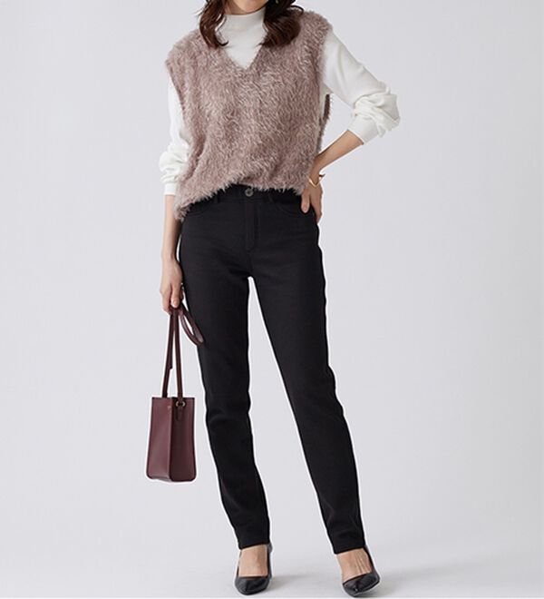BELLUNA（ベルーナ）の「裏ベロアストレッチ素材レギンスパンツ【Prima fit pants】（スパッツ・レギンス）」｜詳細画像