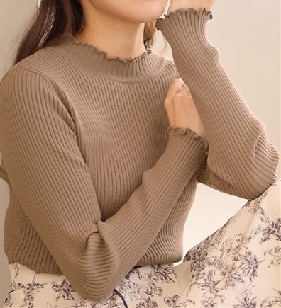 alotta（アロッタ）の「【美人百花掲載】洗える！チクチクしにくいメロウリブニット（ニット・セーター）」