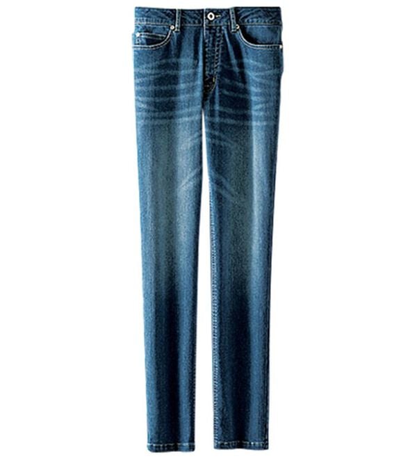 BELLUNA（ベルーナ）の「【暖かデニム】ふんわり裏起毛ストレッチスリムジーンズ（フルレングスパンツ）」｜ブルー