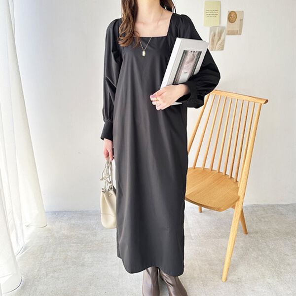 GeeRA（ジーラ）の「スクエアネックロングワンピース（ロングワンピース）」｜詳細画像