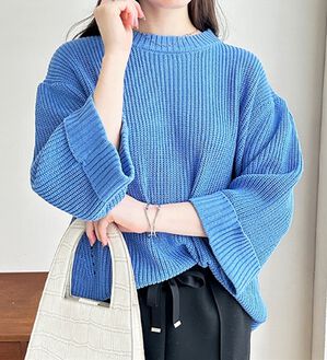 GeeRA（ジーラ）の「ハーフスリーブ着回しニット（ニット・セーター）」｜ブルー