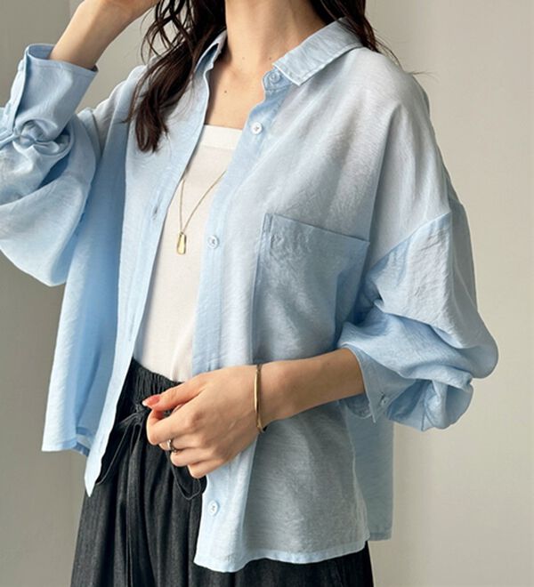 GeeRA（ジーラ）の「着回し自在シアーショートシャツ（シャツ）」｜詳細画像