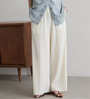 RANAN（ラナン）の「【セルフカットOK】ひんやりセミワイドプリーツパンツ（フルレングスパンツ）」｜ホワイト