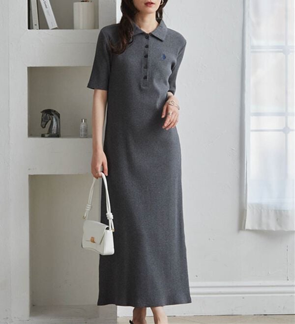 RANAN（ラナン）の「＜U.S.POLO ASSN.＞ ポロ衿リブワンピース（その他ワンピース）」｜詳細画像