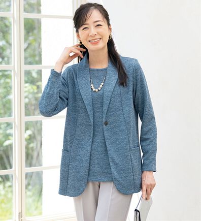 ルフラン（ルフラン）の「軽やかな着心地！メランジ調アンサンブル（アンサンブル）」