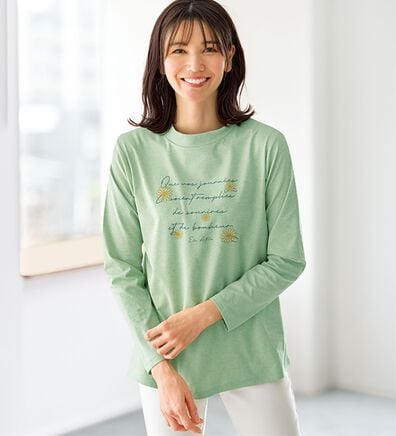 BELLUNA（ベルーナ）の「＜ＥＬＬＥ　Ａｃｔｉｖｅ＞綿タッチ裏起毛プルオーバー（カットソー）」