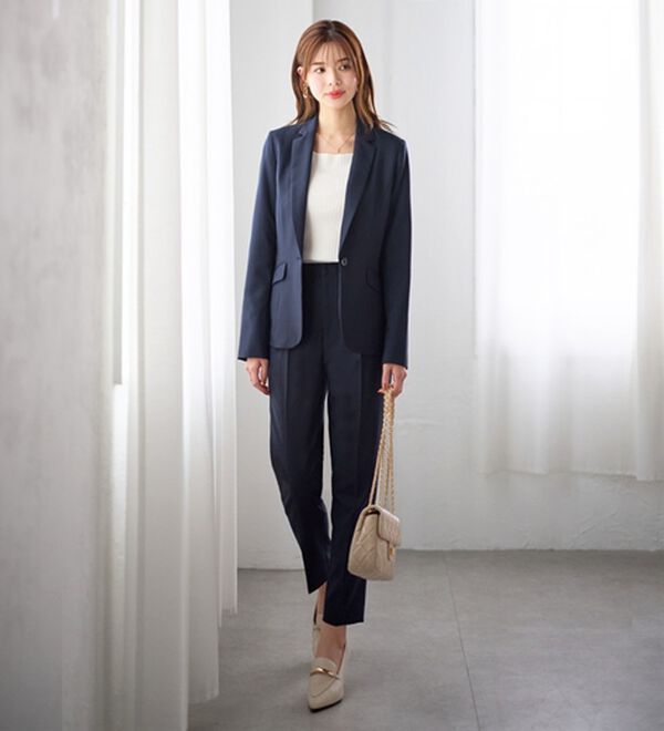 GeeRA（ジーラ）の「【2点セット】選べるボトム！洗えて型くずれしないパンツスーツセット（パンツスーツ）」｜詳細画像