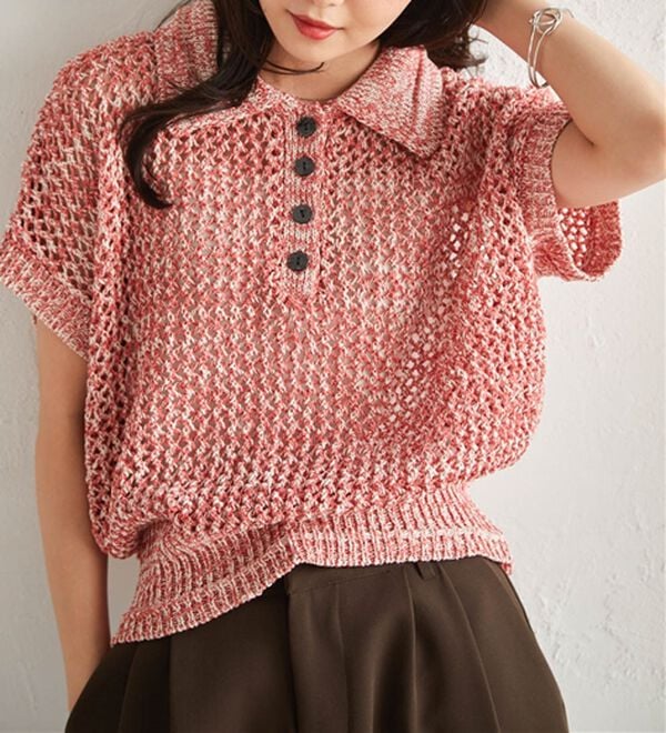 RANAN（ラナン）の「クロシェメッシュポロニット（ニット・セーター）」｜詳細画像