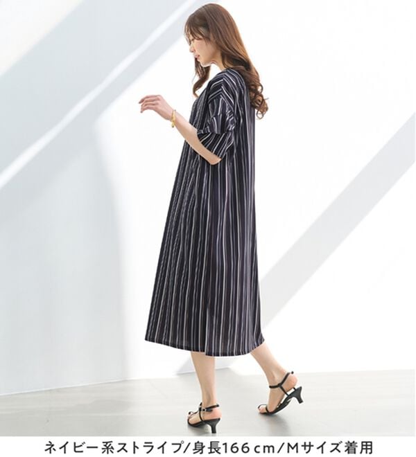 alotta（アロッタ）の「【４つの機能付】ひんやりフリル袖Ｔシャツワンピース（シャツワンピース）」｜詳細画像