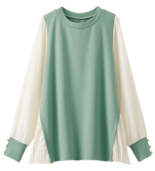 BELLUNA（ベルーナ）の「サイドプリーツ袖ボタン使いプルオーバー（カットソー）」｜詳細画像