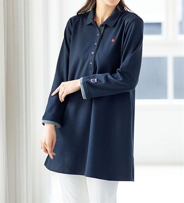 ルフラン（ルフラン）の「【２色組】【ＰＯＬＯ　ＢＣＳ】鹿の子裏起毛ポロチュニック（カットソー）」｜詳細画像