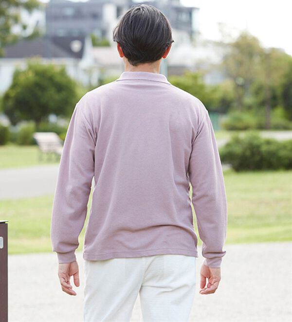 「＜アーノルド　パーマー＞ワンポイント刺しゅう鹿の子ポロシャツ（長袖・半袖）（メンズポロシャツ）」｜詳細画像