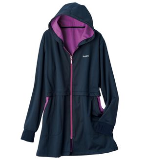 「風を通さない！あったかロングパーカー（パーカー）」｜ネイビー