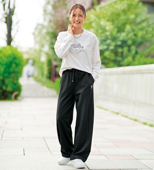 BELLUNA（ベルーナ）の「【ｍａｒｉｅ　ｃｌａｉｒｅ　ＳＰＯＲＴ】即お出かけ！バレルパンツ（フルレングスパンツ）」｜詳細画像