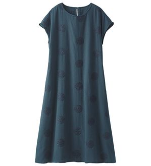 BELLUNA（ベルーナ）の「＜＆ｃｏｃｏｃｈｉ＞ドット刺しゅうゆったりワンピース（シャツワンピース）」｜ネイビー系