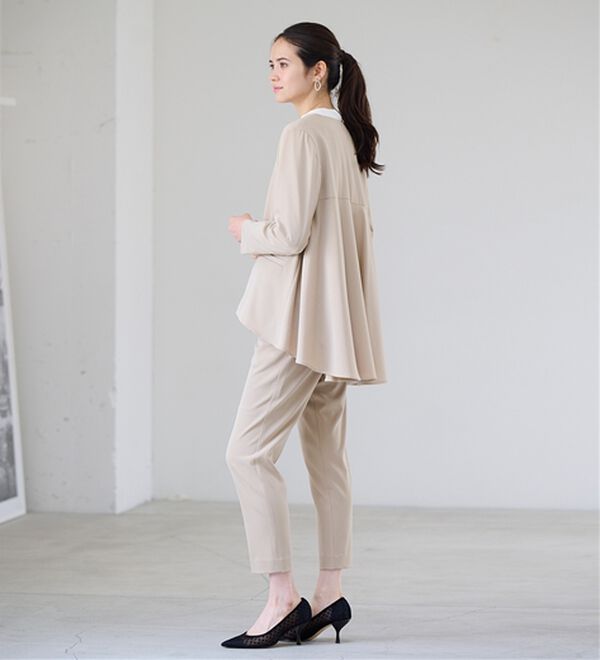 2点セット＞洗える！フレアーシルエットジャケットセットアップ