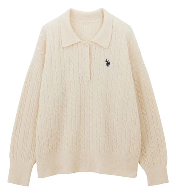 GeeRA（ジーラ）の「【U.S. POLO ASSN.】衿付ケーブルニット（ニット・セーター）」｜詳細画像