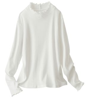 BELLUNA（ベルーナ）の「《ＨｕｇＲｅａｍコットン》メロウリブプルオーバー（カットソー）」｜ホワイト