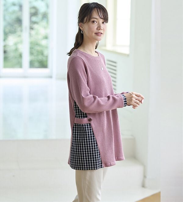 BELLUNA（ベルーナ）の「異素材重ね着風チュニック（チュニック）」｜詳細画像