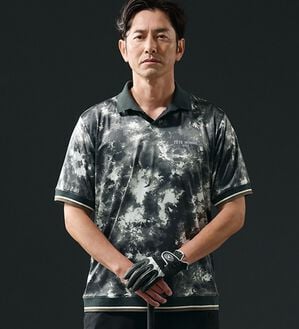 「＜テットオム＞接触冷感ムラ染デザインポロシャツ（メンズポロシャツ）」｜詳細画像