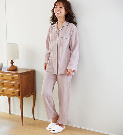 LAVIENNE（ラヴィエンヌ）の「ホテル仕立て５つ星綿１００％ダブルガーゼ長袖パジャマ（パジャマ・ルームウェア）」