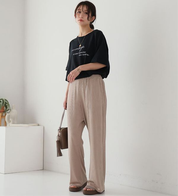 A HAPPY MARILYN（アハッピーマリリン）の「【Ｌ～８Ｌ】丈が選べる！さらトロリブイージーパンツ（ワイドパンツ・ガウチョ）」｜詳細画像