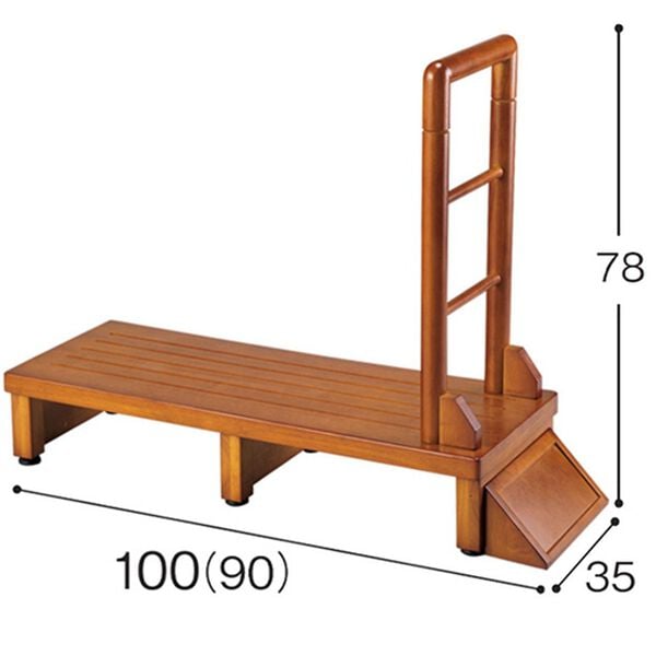 「木製手すり付玄関台（玄関収納・用品）」｜詳細画像