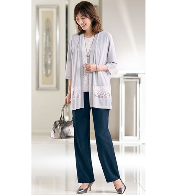 BELLUNA（ベルーナ）の「日本製涼やかセミフレアーパンツ（ワイドパンツ・ガウチョ）」｜詳細画像