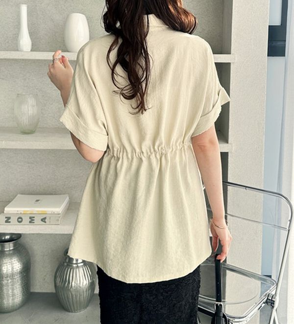 GeeRA（ジーラ）の「２ｗａｙウエストリボンシャツチュニック（チュニック）」｜詳細画像