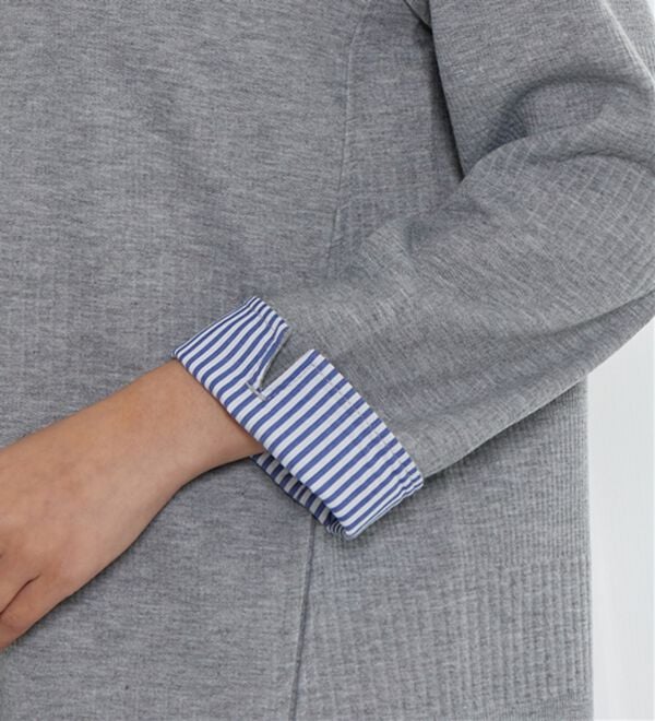 BELLUNA（ベルーナ）の「後ろボタンボーダージャカードワンピース（その他ワンピース）」｜詳細画像