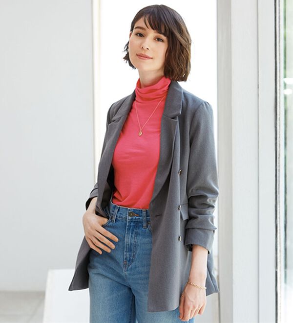 LAVIENNE（ラヴィエンヌ）の「【極カシミヤ入り】シアー素材タートルネックインナー（肌着・インナーウェア）」｜詳細画像