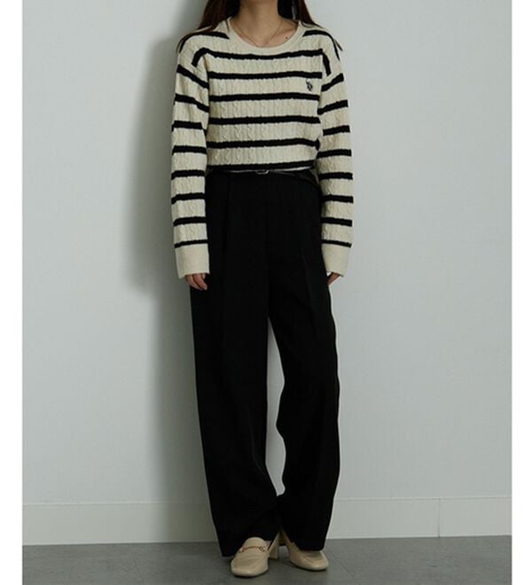 RANAN（ラナン）の「＜U.S.POLO ASSN.ユーエスポロアッスン＞ ワンポイントケーブルニット（ニット・セーター）」｜詳細画像