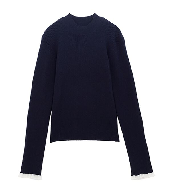 RANAN（ラナン）の「【春色追加】シアーフリル袖ハイネックリブニット（ニット・セーター）」｜詳細画像