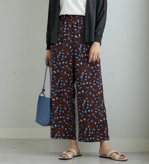 BELLUNA（ベルーナ）の「ヒンヤリ冷感！プリントワイドパンツ（ワイドパンツ・ガウチョ）」｜詳細画像