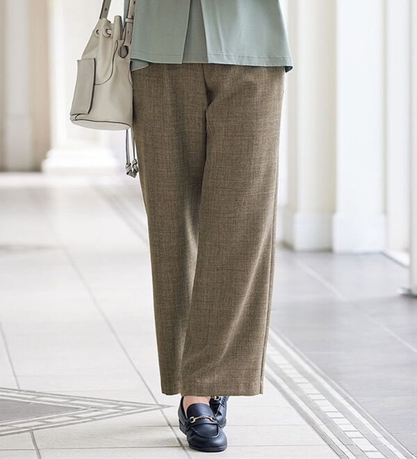 BELLUNA（ベルーナ）の「日本製静電防止ワイドパンツ（ワイドパンツ・ガウチョ）」｜詳細画像