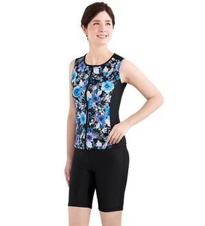 「【３点セット】フィットネス水着３点セット（水着・スイムウェア）」｜ボタニカル(ノースリーブブルー)