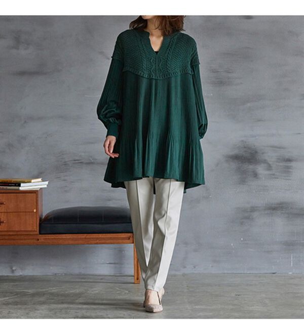 ニットドッキングプリーツブラウス - ベルーナ【公式】