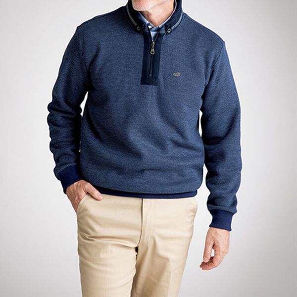 「＜クロコダイル＞裏起毛ジップ衿トレーナー（メンズトレーナー）」｜詳細画像