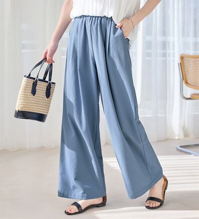 Viola e Viola（ヴィオラ エ ヴィオラ）の「涼しい履き心地！サッカーワイドパンツ（ワイドパンツ・ガウチョ）」