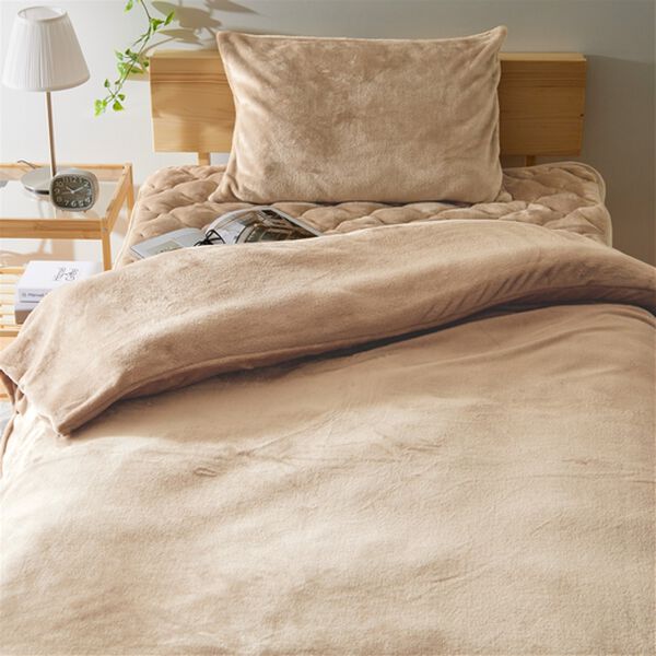 iellio（イエリオ）の「毛布にもなる両面フランネル掛布団カバー＜あったか・肌ざわり＞（掛布団カバー）」｜ベージュ