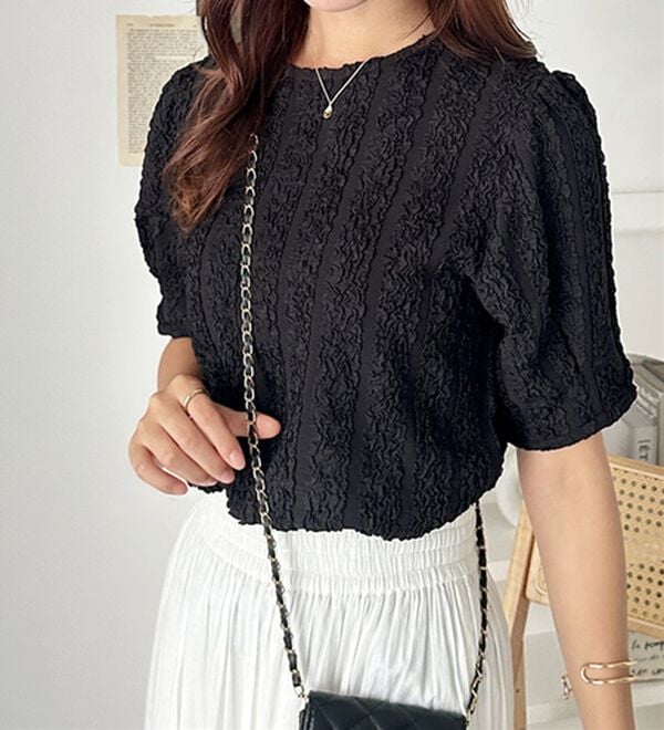 GeeRA（ジーラ）の「ボリュームジャカードカットソー（カットソー）」｜詳細画像